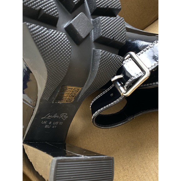 London Rag Mary Jane Black Platform Heels Women US 10 Patent Y2K Chunky Goth Alt - Picture 7 of 7